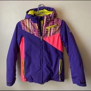 Spyder Girl's Project Ski Jacket, Ditz Print, rare colorway